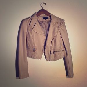 Blush Pink Leather Jacket Size Small